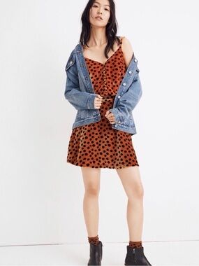 Madewell Velvet Circle Mini Skirt in Leopard Dot. Size 4